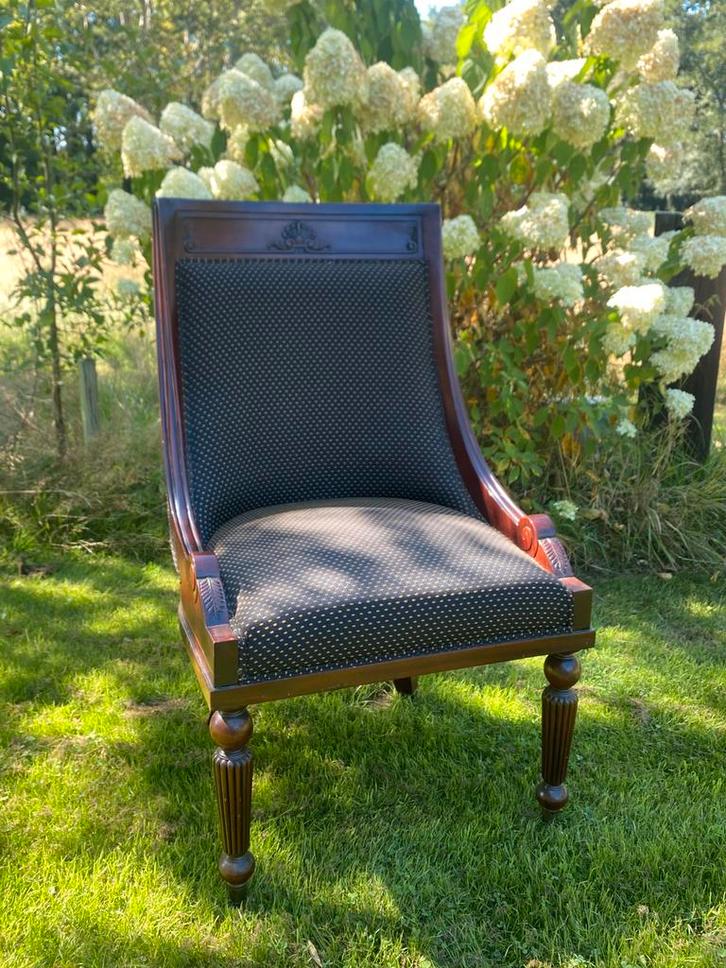 Mahonie stoel, Huis en Inrichting, Stoelen, Zo goed als nieuw, Eén, Bruin, Ophalen of Verzenden