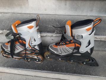 ABEC skeeler, Rollerblade, wit/geel-gris, maat 44 beschikbaar voor biedingen