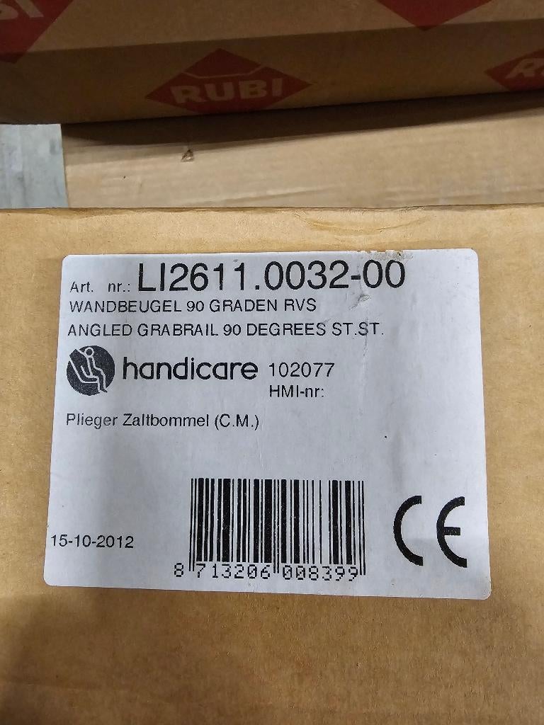 Handicare Linido RVS Hoekwandbeugel 90 graden, Ophalen of Verzenden, Nieuw