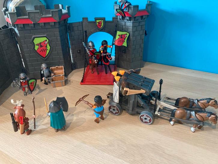 Playmobil Ridderset met Burcht en Katapult, Kinderen en Baby's, Speelgoed | Playmobil, Gebruikt, Complete set, Ophalen of Verzenden