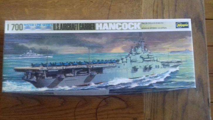 Schaalmodel USS Hancock, 1/700, Hasegawa, Hobby en Vrije tijd, Modelbouw | Boten en Schepen, Nieuw, 1:200 of kleiner, Hasegawa