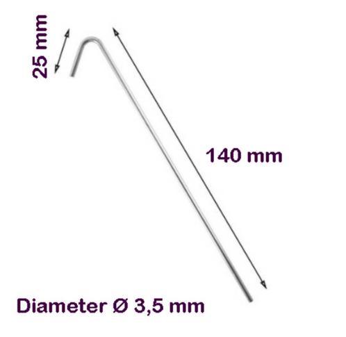Tent Haring Tenthaak Grondpen Grondanker Staal 3,5mm - 140mm, Caravans en Kamperen, Kampeeraccessoires, Nieuw, Verzenden