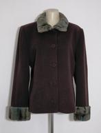 Bruine korte mantel van wol en cashmere van Damo Donna, Verzenden, Zo goed als nieuw, Maat 42/44 (L), Bruin