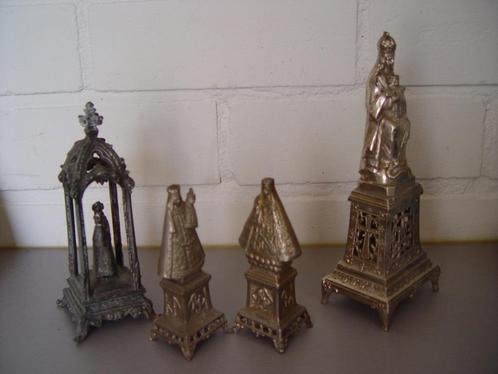 NOTRE DAME 4x beeldjes , antiek, metaal, leuke set, Antiek en Kunst, Antiek | Religie, Ophalen of Verzenden