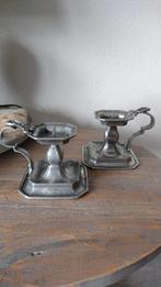 Tinnen kaarsenstandaards, 95% tin, Antiek en Kunst, Ophalen of Verzenden, Overige materialen