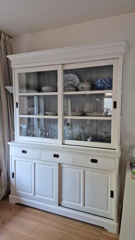 Crènewitte Landelijke Buffetkast met schuifdeuren, Huis en Inrichting, Kasten | Buffetkasten, Zo goed als nieuw, 150 tot 200 cm