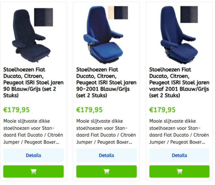 Stoelhoezen Fiat Ducato veel modellen leverbaar! Zie website, Caravans en Kamperen, Camper-accessoires, Nieuw, Ophalen of Verzenden