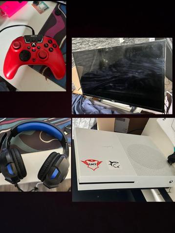 Xbox one S , philips tv, controller, headset te koop beschikbaar voor biedingen