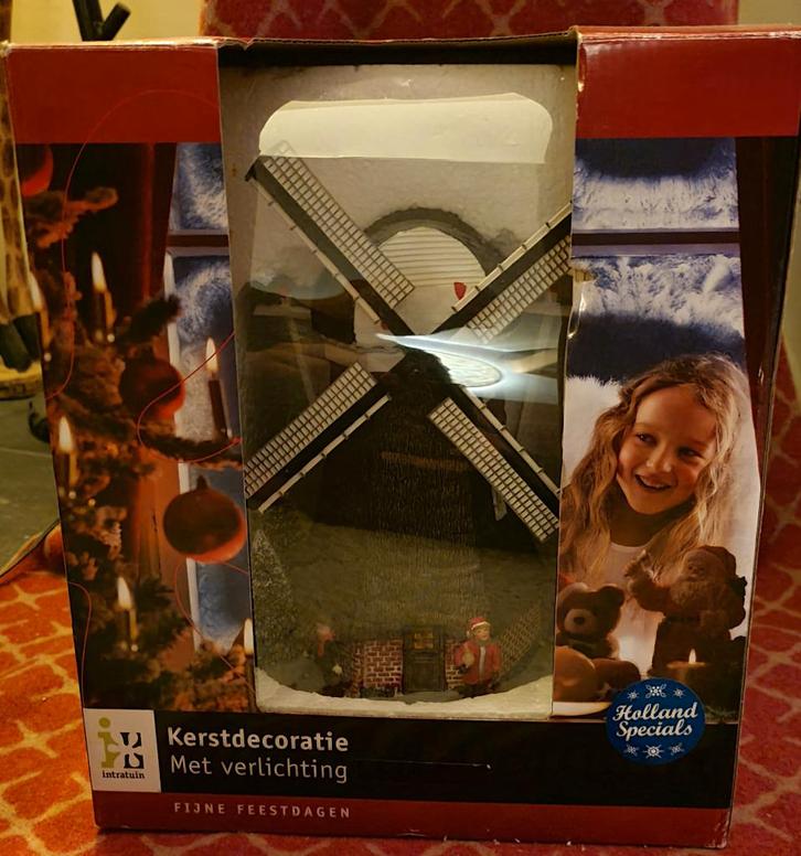Molen Intratuin Typisch Hollands Kerstdorp Minidorp Lemax, Diversen, Kerst, Gebruikt, Ophalen