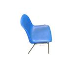 Tweedehands Kunststof Kantinestoel Blauw Chroom, Kunststof, Gebruikt, Blauw, Ophalen of Verzenden