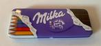 Rechthoekig pennenblikje van Milka. Afm. 30x8x2 cm., Ophalen of Verzenden, Zo goed als nieuw, Gebruiksvoorwerp
