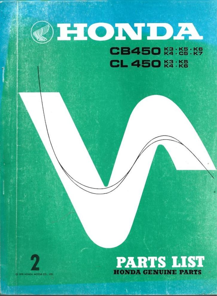 Honda CB450 CL450 parts list (3348z) motor, Motoren, Handleidingen en Instructieboekjes, Honda, Ophalen of Verzenden