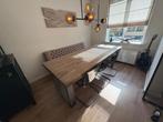 Goossens eettafel 6 persoons met bank en stoelen, Huis en Inrichting, Tafels | Eettafels, Ophalen, Gebruikt, 200 cm of meer, 50 tot 100 cm