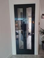 Binnendeur met faset geslepen glas., Doe-het-zelf en Verbouw, Deuren en Horren, Gebruikt, 215 cm of meer, Binnendeur, Ophalen of Verzenden