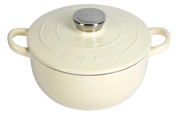 SMEG gietijzeren pan NIEUW, Huis en Inrichting, Keuken | Potten en Pannen, Nieuw, Koekenpan of Braadpan, Gietijzer, Inductieplaat