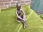 Brons gepatineerd zamac beeld van een zittende ballerina., Antiek en Kunst, Kunst | Beelden en Houtsnijwerken, Verzenden
