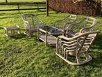 Vintage boho ‘70 rotan/bamboe set, lounge set Brown Jordan, Huis en Inrichting, Ophalen of Verzenden, Zo goed als nieuw, Riet of Rotan