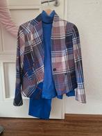 Dames broek, truitje en jasje mt 40, Ophalen of Verzenden, Zo goed als nieuw, Maat 38/40 (M), Blauw