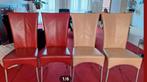 Vier eetkamerstoelen, Huis en Inrichting, Stoelen, Ophalen, Gebruikt, Overige kleuren, Leer