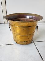 Messing bloempot, emmer, jaren 1950, hoog 16 cm, Ophalen