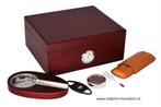 HUMIDOR STARTSET GIFTSET MET ASBAK LEREN KOKER KNIPPER   h73, Verzamelen, Rookartikelen, Aanstekers en Luciferdoosjes, Verzenden