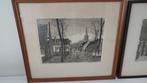 2 prachtige etsen uit het Noordwijkerhout anno 1905, Antiek en Kunst, Kunst | Etsen en Gravures, Ophalen of Verzenden