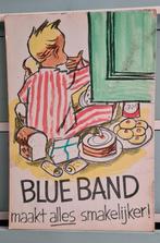 Oude pastel Blue Band reclame plaat karton, Ophalen of Verzenden, Zo goed als nieuw, Reclamebord