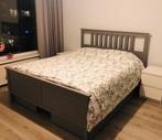 Ikea Hemnes bed 160x200 grijs met lades, Ophalen, Tweepersoons, Zo goed als nieuw, 200 cm
