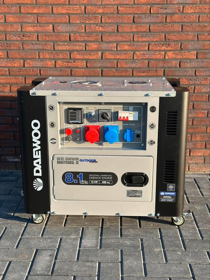 Daewoo Diesel Generator! 8,1KVA! Nieuw! Goedkoopste van NL!, Doe-het-zelf en Verbouw, Aggregaten, Nieuw, Dieselolie, Elektrisch startend