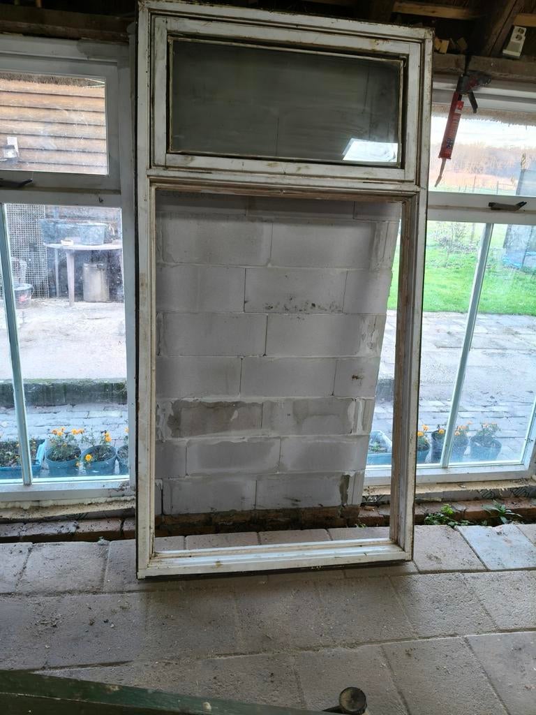 Kozijn met draairaam met termopain glas, Ophalen, Gebruikt, Hout, Raamkozijn