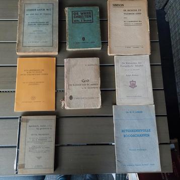 8 oudere Theologische boeken ook te koop per stuk  beschikbaar voor biedingen