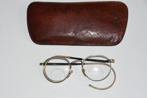 Antieke bril met flexibele poten en hoes ca. 1930, Antiek en Kunst, Curiosa en Brocante, Ophalen of Verzenden