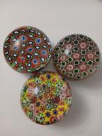 Drie Vintage Murano Glazen Paperweights, Antiek en Kunst, Antiek | Glas en Kristal, Ophalen of Verzenden