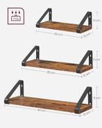 Set van 3 Wandplanken Vintage Bruin-Zwart, Ophalen of Verzenden, Nieuw