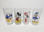 # 4 disney glazen, Donald Duck, Mickey Mouse en Daisy, Verzamelen, Glas en Borrelglaasjes, Ophalen of Verzenden, Gebruikt, Frisdrankglas