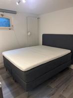 IKEA Boxspring 160x200 - Donkergrijs incl. Hoofdbord, Ophalen, Gebruikt, Tweepersoons, 200 cm