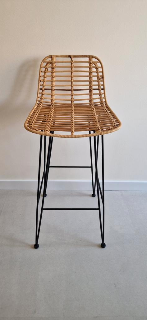 Twee rotan barkrukken in nieuwstaat, Huis en Inrichting, Barkrukken, Nieuw, 60 tot 90 cm, 2 krukken, Met voetsteun, Ophalen of Verzenden