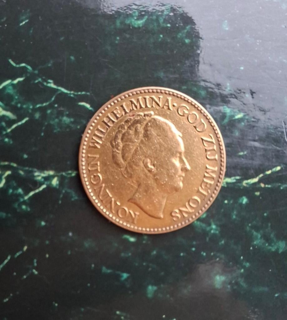 Gouden tientje  Wilhelmina 1925, Postzegels en Munten, Munten | Nederland, Losse munt, 10 gulden, Koningin Wilhelmina, Goud, Ophalen of Verzenden
