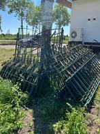 Elektrisch gietijzer groen sierkhek met gouden punten, Tuin en Terras, Tuinhekken en Hekwerk, Ophalen, Met poort, Gebruikt, Sierhekwerk