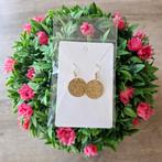 Goudkleurige rvs oorbellen. 'Rond groot', Ophalen of Verzenden, Zo goed als nieuw, Goud, Overige materialen