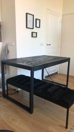Tafel zwart 130 x 80 cm, Huis en Inrichting, Tafels | Eettafels, Ophalen, 100 tot 150 cm, 50 tot 100 cm, Zo goed als nieuw