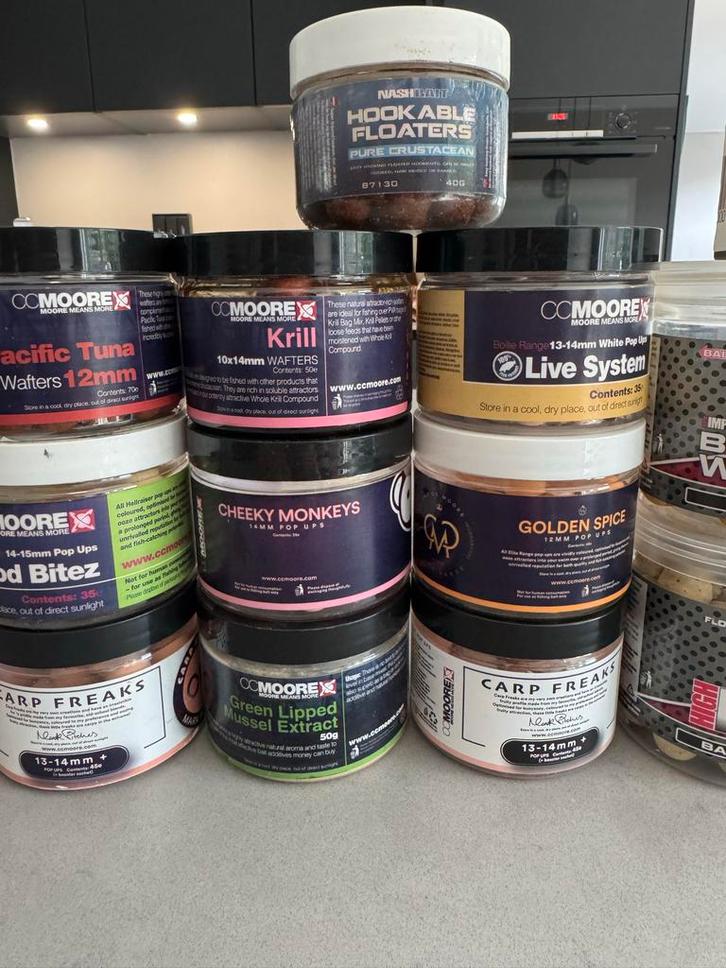 Pop-Ups, Hookbaits & Wafters- Mainline, stickybaits, CCmoore, Watersport en Boten, Hengelsport | Karpervissen, Gebruikt, Overige typen