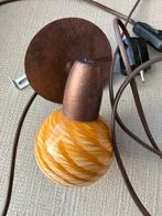 Koperen wandlamp met glazen kap, Gebruikt, Minder dan 30 watt, Soft of Flame, Overige typen