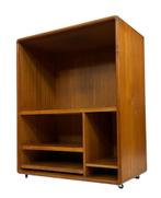 Vintage Dyrlund TV Audio Meubel LP Kast Teak Design, Met plank(en), Gebruikt, Vintage, 25 tot 50 cm