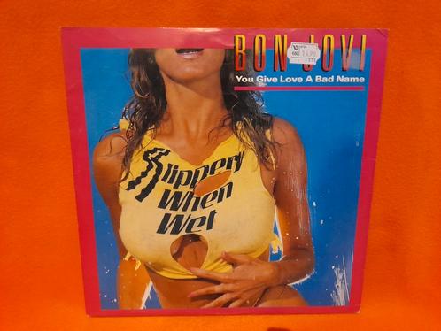 12" Bon Jovi - You give love a bad name (1986), Cd's en Dvd's, Vinyl Singles, Gebruikt, Maxi-single, Rock en Metal, 12 inch, Ophalen of Verzenden