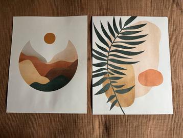 Posters 40x50cm - Abstract, warme herfstkleuren beschikbaar voor biedingen