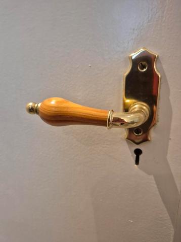 Klassiek Messing/Hout Deurbeslag - 8 Stuks beschikbaar voor biedingen