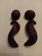 Houten Oorbellen - Unieke Design Hangers, Sieraden, Tassen en Uiterlijk, Overige materialen, Hangers, Bruin, Ophalen of Verzenden