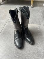 Leren cowboylaarzen zwart zilver meisje de Groot, Ophalen of Verzenden, Gebruikt, Meisje, Laarzen
