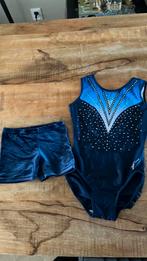OKK turnpakje maat 34 met broekje, Sport en Fitness, Turnen, Blauw, Ophalen of Verzenden, Zo goed als nieuw, Turnpak(je)